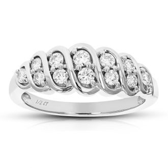 Vir Jewels 1/2 cttw Lab Grown Diamond Ring in Sterling Silver For Women