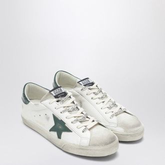 Golden Goose Super Star Sneakers In White/Green