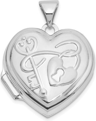 Diamond2Deal 14k Gold Lock and Key Reverses to YOU HOLD THE KEY TO MY HEART Locket