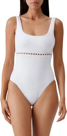 Melissa Odabash Carmel Scoop Neck One-Piece Swimsuit in White at Nordstrom, Size 10