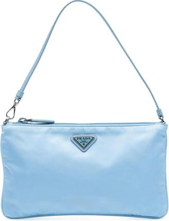Prada Pre-owned Shoulder Bags, female, Blue, Size: ONE SIZE Pre-owned Nylon Mini Bag
