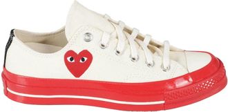 Comme Des Gar&ccedil;ons Red Sole Low Top - Heren - Sneakers - Wit - 38 EU - Katoen - Schoenen