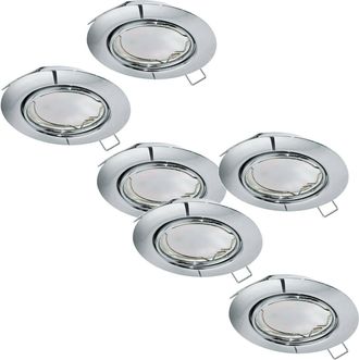 Loops 2 PACK 3 PACK Flush Adjustable Ceiling Downlight Chrome Steel 3x 5W GU10