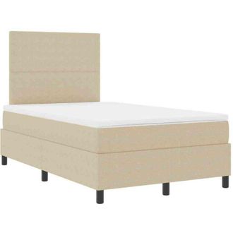 vidaXL Cama Tipo Box Spring Gris Claro Y Blanco. 193 X 120 X 128 Cm Vidaxl