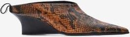 Iro Python Fauve Mule in Black /Cognac at Nordstrom, Size 36 Eu