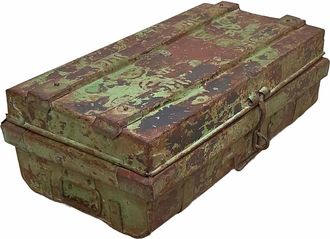 Wanderlust Deco Maleta De Metal Acabado Artesanal Verde 67x37x25h Cm