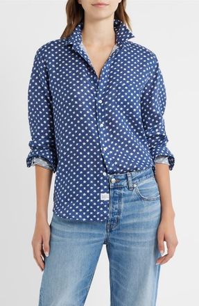Frank & Eileen Eileen Relaxed Button-Up Shirt in Navy White Stars at Nordstrom, Size X-Small