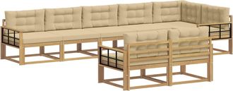 vidaXL Conjunto De Sof&aacute;s De Exterior 6 Uds. Y Beige Poli&eacute;ster Vidaxl