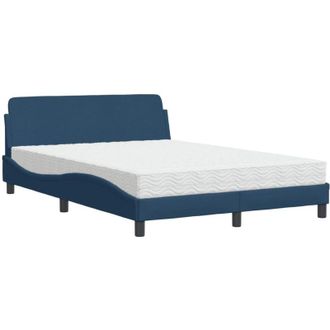 vidaXL Cama Con Colch&oacute;n Tela Azul 140x200 Cm Vidaxl