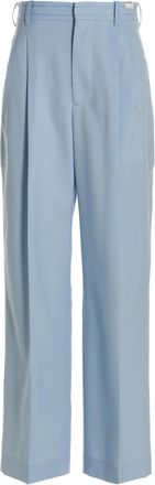 Marni Light Blue Front pleat wool trousers