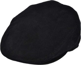 Maz Accessoires Great Horse Mens Corduroy Flat Cap Peaked Country Cord Hat Sizes 54 to 60cm (59cm, Black)