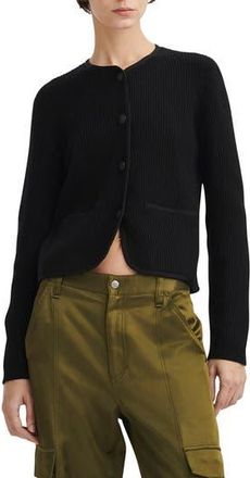 Rag & Bone Nancy Rib Merino Wool Blend Cardigan in Black at Nordstrom Rack, Size X-Small
