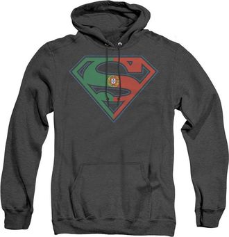 Gildan Superman Portugal Shield Adult Heather Hoodie / Hooded Sweatshirt