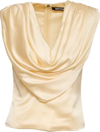 Rotate Divya Draped Asymmetric Chiffon Tank Top