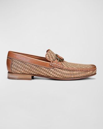 Donald J Pliner Mens Woven Cork Bit Loafers