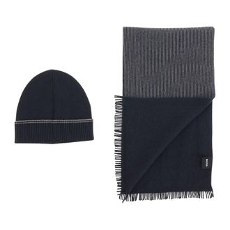 HUGO BOSS Conjunto de dos piezas de algod&oacute;n y lana - Accessories - Hombre - Azul - ONE SIZE