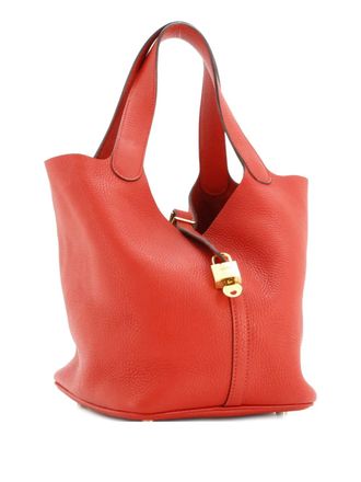 Herm&egrave;s Picotin Lock Bag Clemence MM bucket bag - women - Calf Leather - One Size - Red