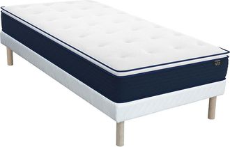 Vente-Unique Conjunto somier + colch&oacute;n de muelles ensacados y cubrecolch&oacute;n ALTIER de YSMEE - 90 x 190 cm