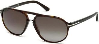 Tom Ford Donker Havana Zonnebril Jacob FT 0447 - Heren - Zonnebrillen - Bruin - 60 MM - Accessoires