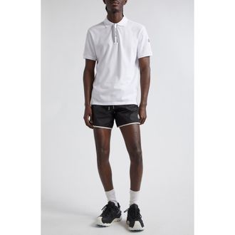 Moncler Short Sleeve Cotton Polo in White at Nordstrom, Size X-Large