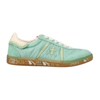 Premiata Sneakers, female, Green, Size: 10 US Blue Fabric and Suede Sneakers