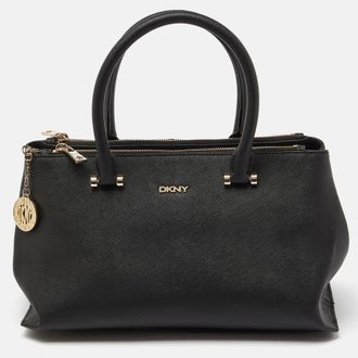 DKNY Dkny Black Saffiano Leather Bryant Park Zip Tote