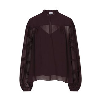 Dante6 Lara Blouse met ruches - Dames - Blouses & Shirts - Paars - Maat: XS Denim