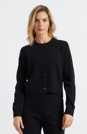 Chinti and Parker Wool Cashmere Cropped Cardigan in Black at Nordstrom, Size X-Small