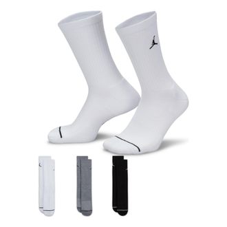 Nike Jordan Air Jordan Everyday Crew Socks 3 Pairs White Grey Black DX9632-914