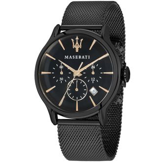 Maserati R8873618006 Epoca Mens Chronograph Watch with Black Dial Stainless Steel - One Size