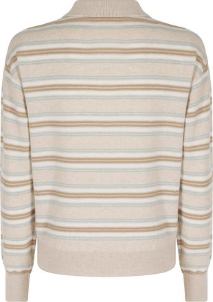 Guest In Residence Collegiate Stripe Cashmere Polo Shirt