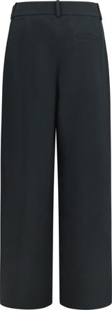 Giorgio Armani High-Waisted Wide-Leg Tailored Silk Trousers - Black