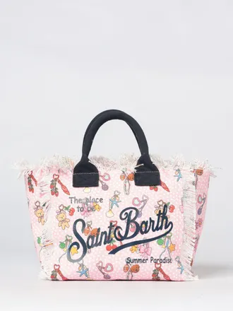 MC2 Saint Barth Borsa a mano Colette da bambina in canvas con stampa tropicale