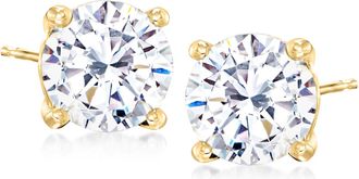 Ross-Simons CZ Stud Earrings in 14kt Yellow Gold