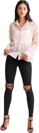 Belle & Bloom Yoko Shirred Chiffon Blouse in Blush at Nordstrom, Size X-Small Au