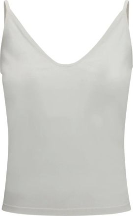 Tom Ford Micro-Rib Zijde Jersey Tanktop - Dames - Tops - Wit - Maat: 2XS Zijde