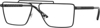 Versace VE12951433 Metal Rectangle Frame Eyeglasses - Silver