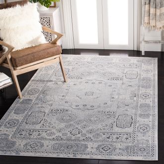 Safavieh Alhambra Machine Made Area Rug, Ivory / Grey Traditional Style Easy Care