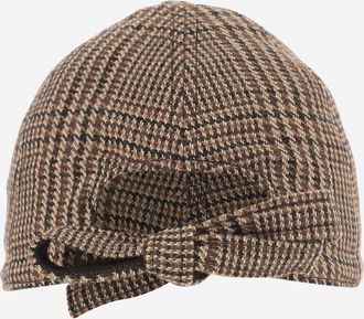 Patou Womens Multicolour Tweed Baseball Cap With Bow Polyacrylic Hat