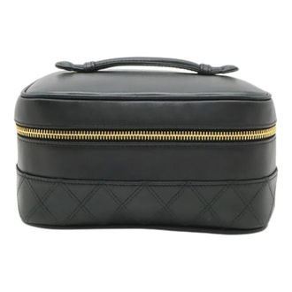 Chanel Pre-owned Handbags, female, Black, Size: ONE SIZE Pre-owned Bicolore Calfskin Vanity Bag