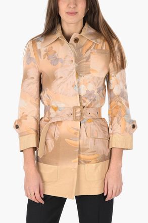 Maison Margiela MM0 giacca dettagli in pelle con cintura Maison Margiela