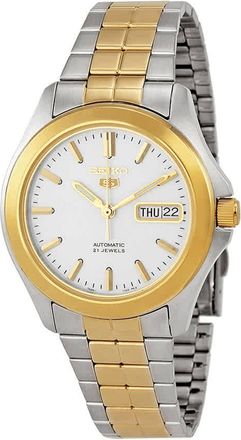 Seiko 5 Automatic Silver Dial Two-tone Mens Watch SNKK94
