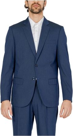 Antony Morato Blauwe Geknoopte Blazer voor Mannen - Heren - Business blazers - Blauw - S - Polyester - Kostuums