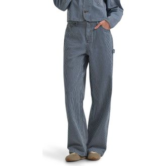 Lee x Crayola Carpenter High Rise Straight Leg Jeans in Railroad Stripe at Nordstrom, Size 25 X 32