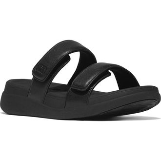 FitFlop F-Mode Go Adjustable Platform Slide Sandal in All Black at Nordstrom Rack, Size 10