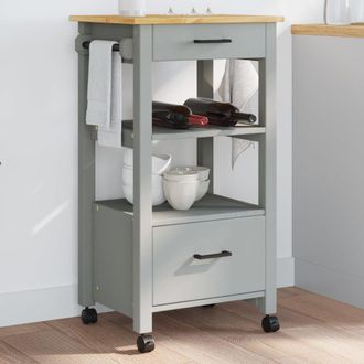 vidaXL Carrito De Cocina Monza Madera Maciza De Pino 48x40x90 Cm Vidaxl