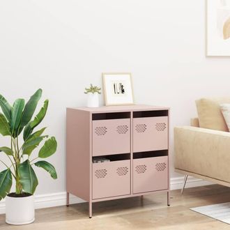 Berkfield Home Sideboard&not;Pink 68x39x73.5 cm Cold-rolled Steel in Pink