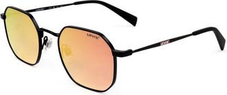 Levi's Unisex Octagonal Mirrored Sunglasses - Black Resin - One Size