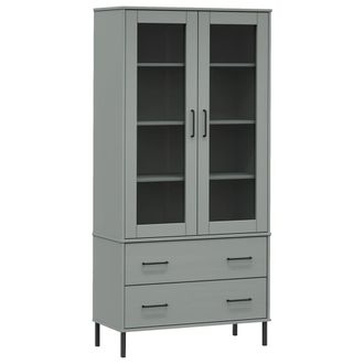 vidaXL Librer&iacute;a Patas De Metal Oslo Madera Maciza Gris 85x35x172,5cm Vidaxl