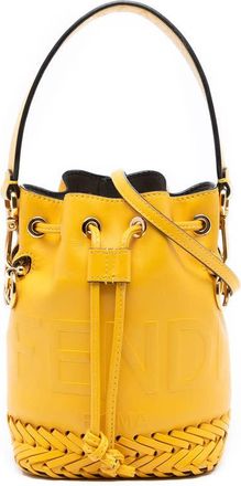 Fendi Pre-owned Fendi Mini Embossed Leather Whipstitch Mon Tresor Bucket Bag 8BS010-AGV0-219-8241